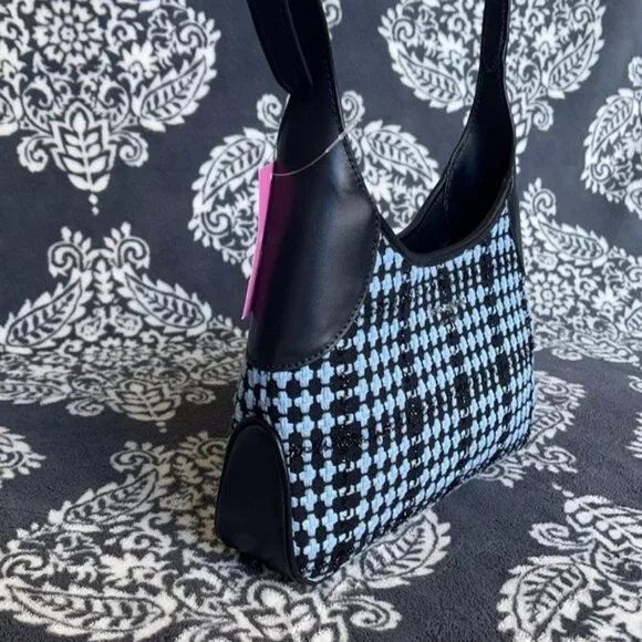 Kate Spade Crossbody Tweed Fabric Blue Multi - Picture 3 of 16